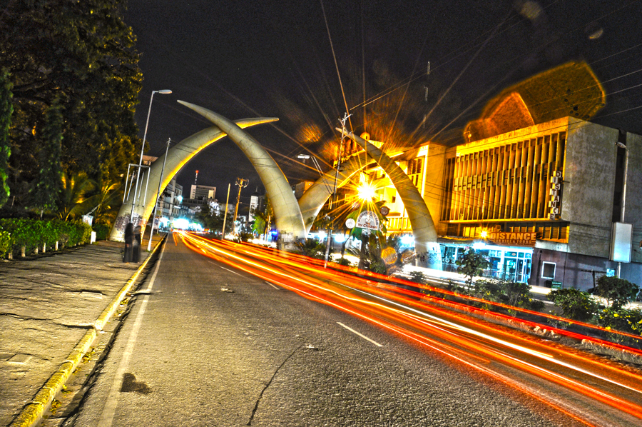 Mombasa by night - elephant tusks