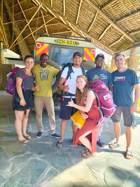 Group photo at Amboseli Park tour